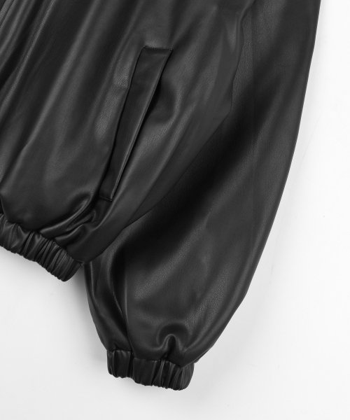 Vegan Leather Overfit blouson [Black]