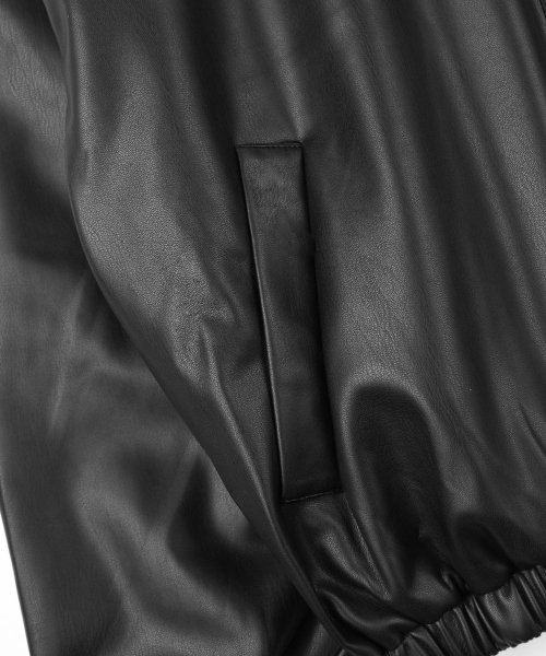 Vegan Leather Overfit blouson [Black]