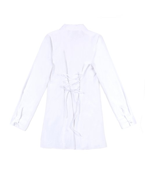 [NF] EYELET POINT SHIRT ONE-PIECE (WHT)_FZD291