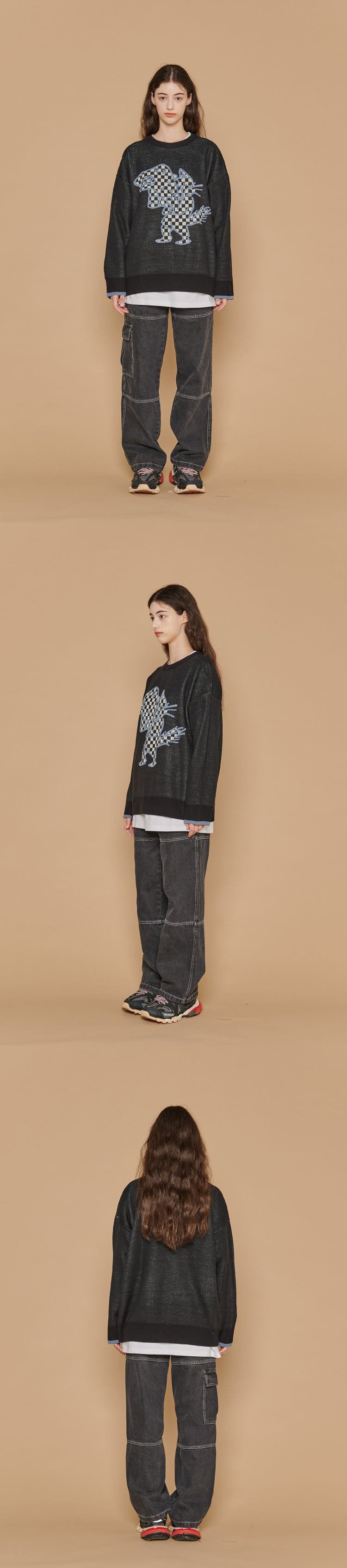 FOX CAIMANY SWEATER BLACK