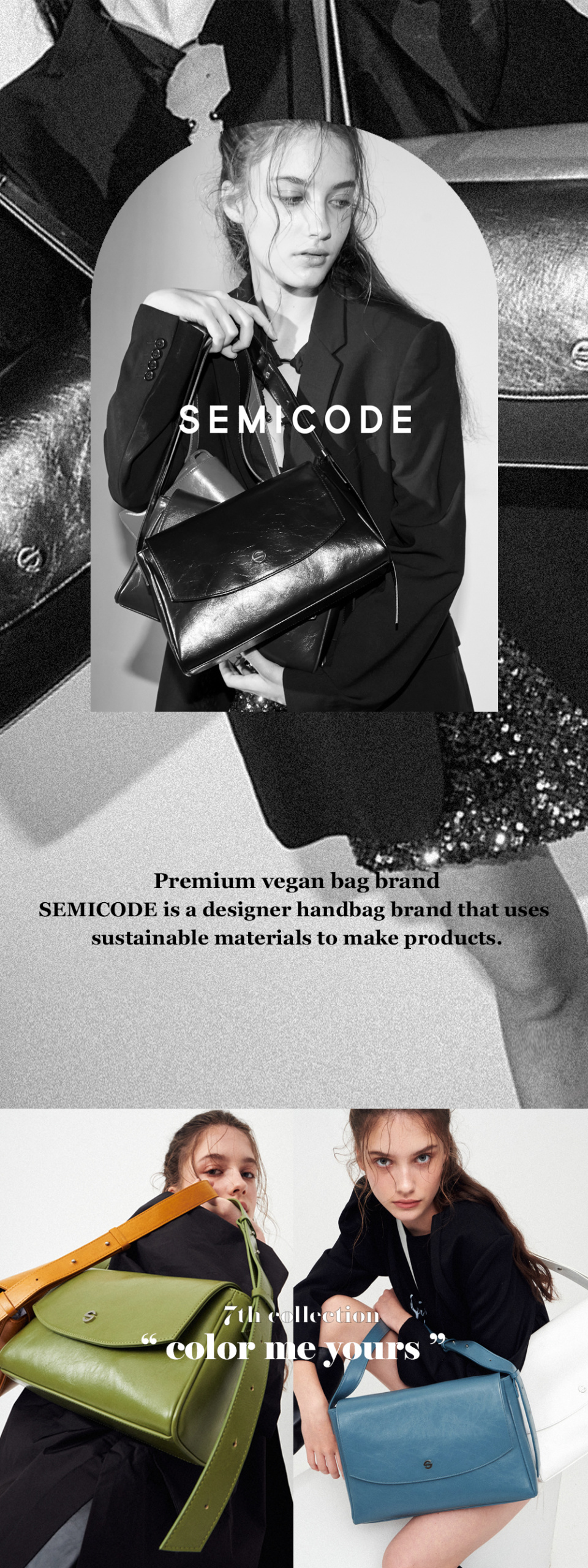 세미코드(SEMICODE) capture bag mini - crinkle black