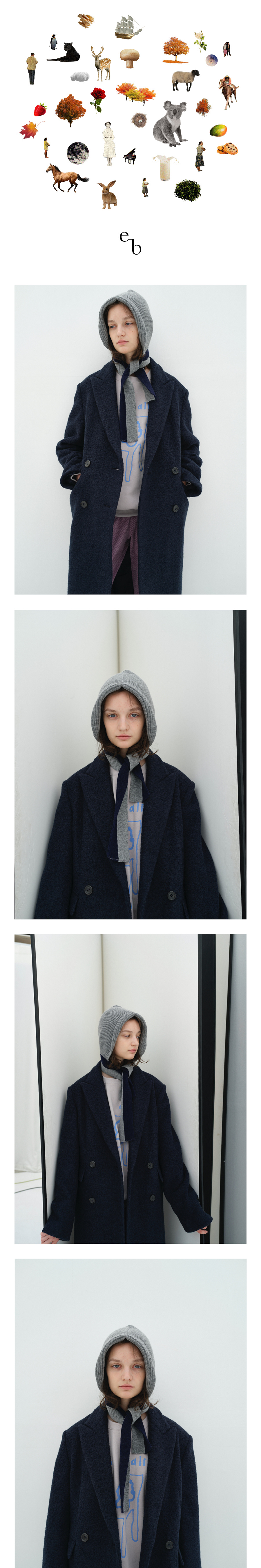 【ENZO BLUES】23fw balaclava muffler Enzo Blues Balaclava Muffler - Steel Gray Space Navy