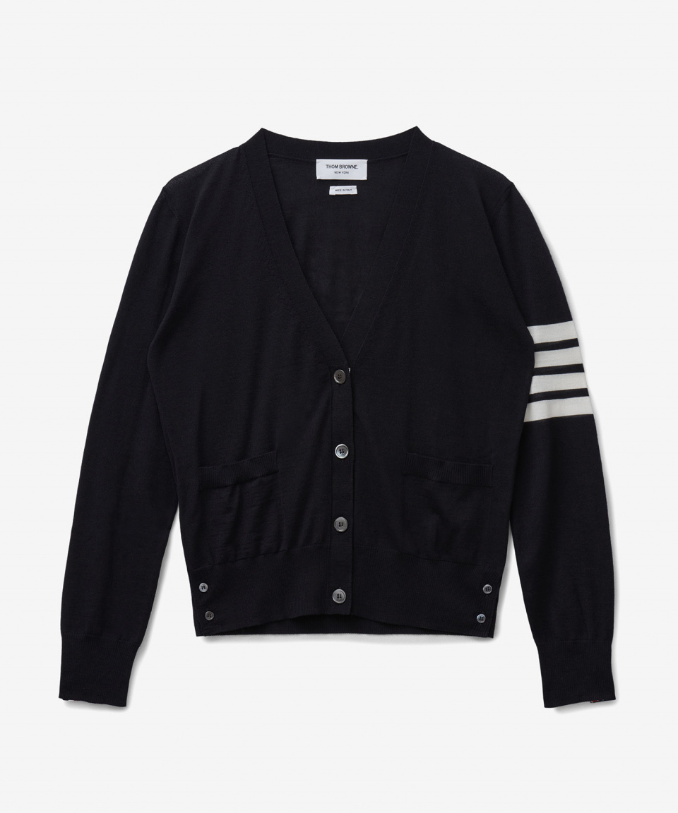 MUSINSA | THOM BROWNE Our 4-Bar Relaxed V-Neck Cardigan