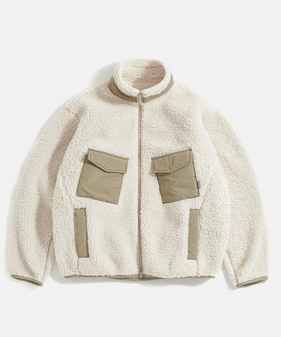에스피오나지(ESPIONAGE) Bonded Fleece Jacket Ivory