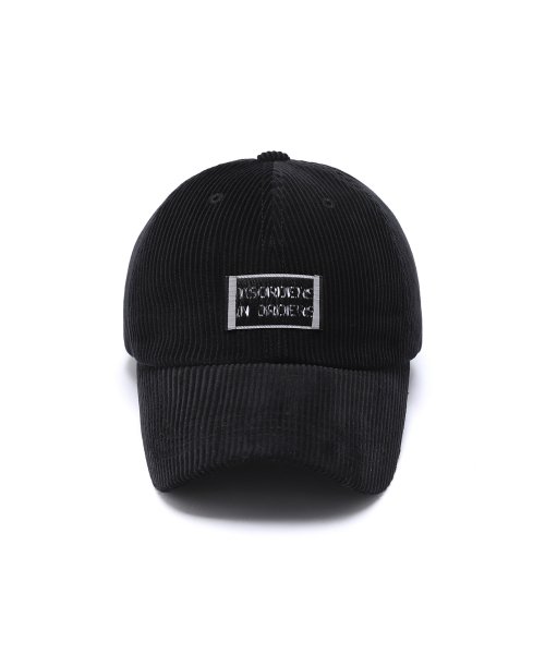 CORDUROY LABEL BALLCAP BLACK