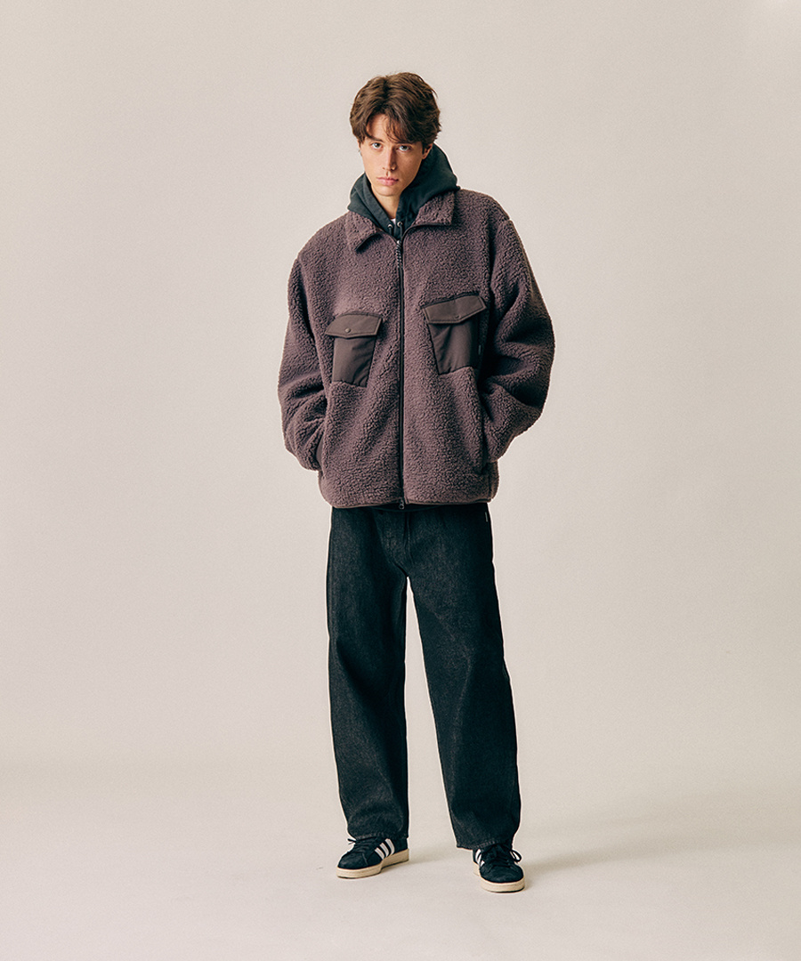 에스피오나지(ESPIONAGE) Bonded Fleece Jacket Charcoal