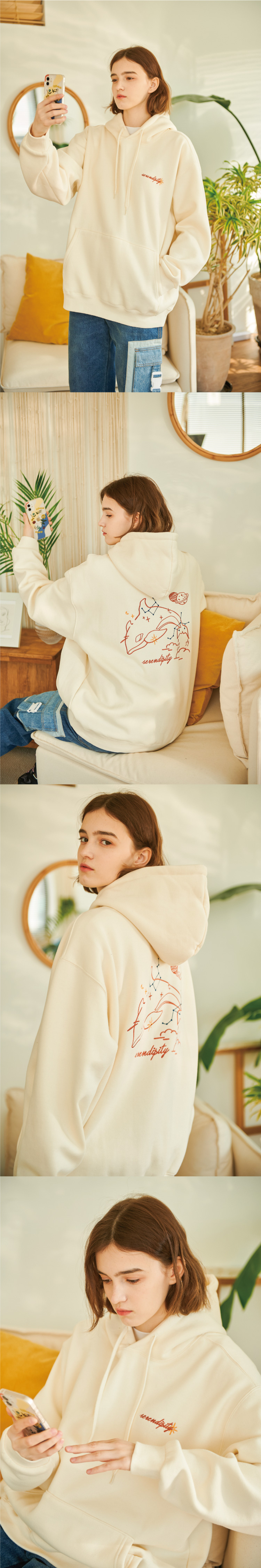 TEE EMBROIDERY HOOD - 2 COLORS CREAM