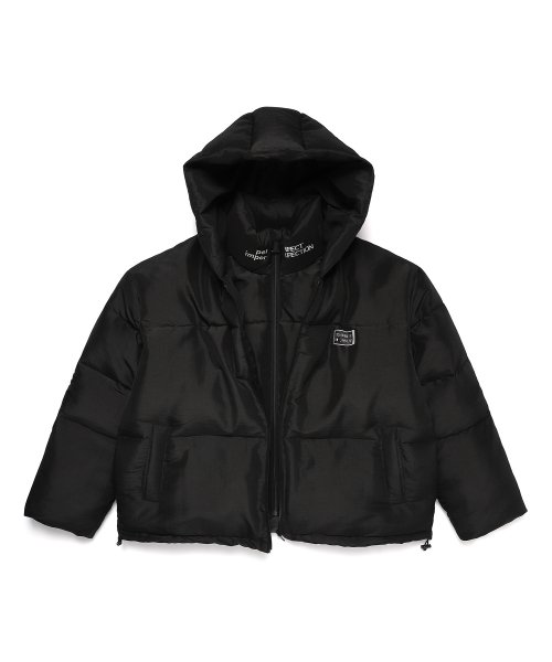 MATTE DOUBLE ZIP UP SHORT PUFFER BLACK