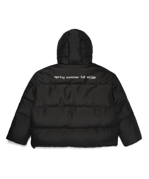MATTE DOUBLE ZIP UP SHORT PUFFER BLACK