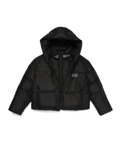 MATTE DOUBLE ZIP UP SHORT PUFFER BLACK