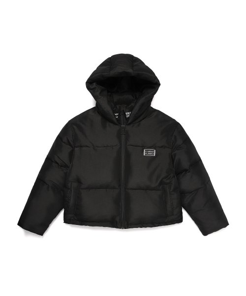 MATTE DOUBLE ZIP UP SHORT PUFFER BLACK