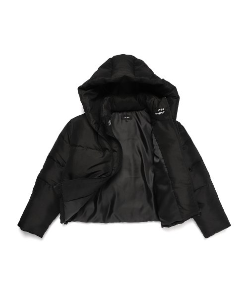 MATTE DOUBLE ZIP UP SHORT PUFFER BLACK