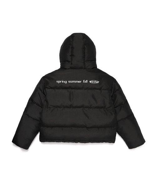 MATTE DOUBLE ZIP UP SHORT PUFFER BLACK
