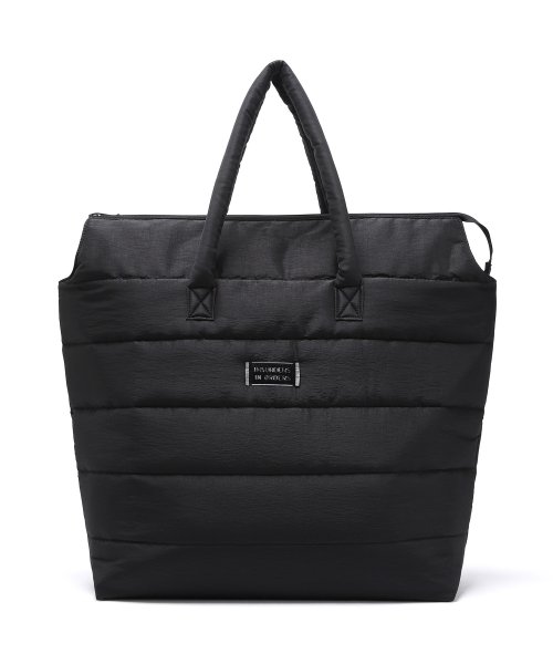 MATTE QUILTED TOTE BAG BLACK
