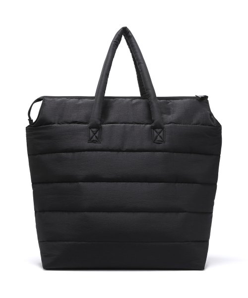 MATTE QUILTED TOTE BAG BLACK