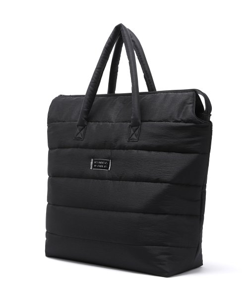 MATTE QUILTED TOTE BAG BLACK