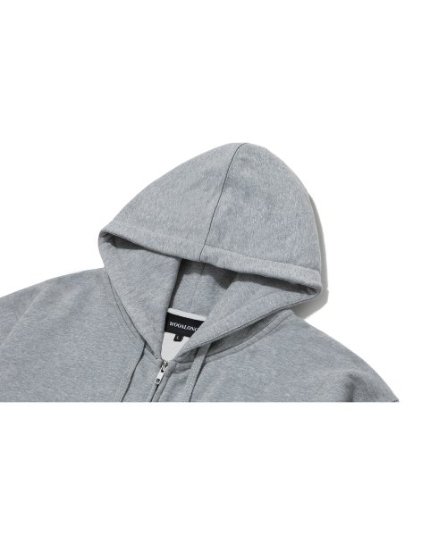 (기모)Signature hood zip-up - GREY