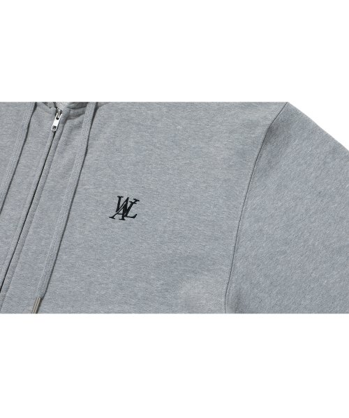 (기모)Signature hood zip-up - GREY