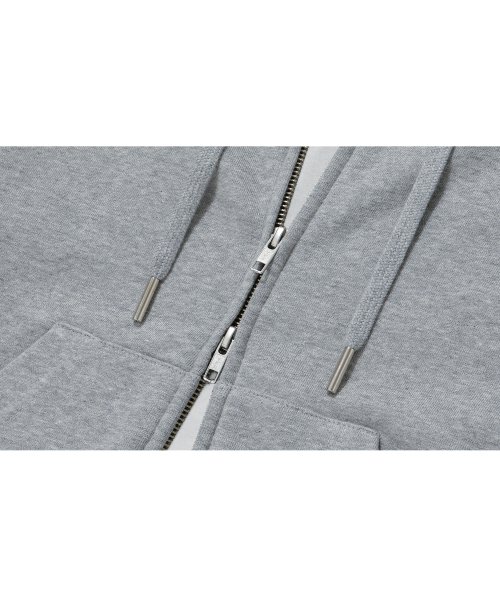 (기모)Signature hood zip-up - GREY