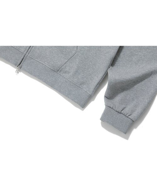 (기모)Signature hood zip-up - GREY