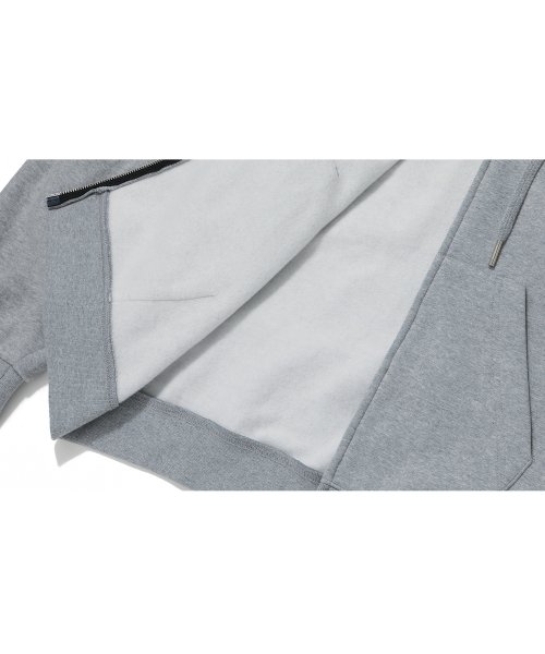 (기모)Signature hood zip-up - GREY