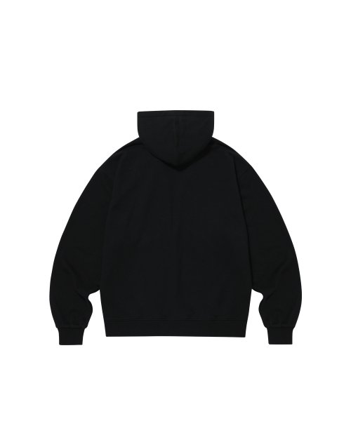 (기모)Signature hood zip-up - BLACK