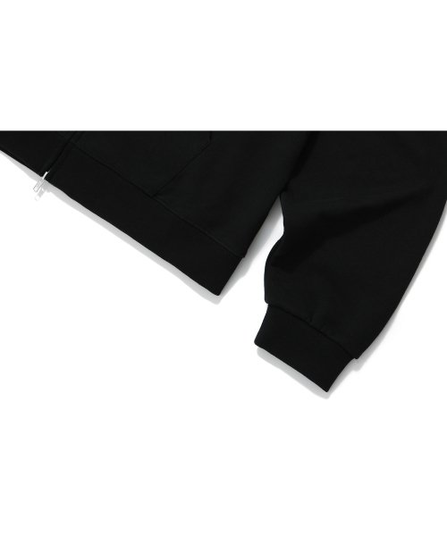 (기모)Signature hood zip-up - BLACK