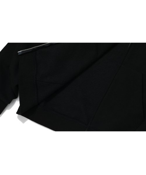 (기모)Signature hood zip-up - BLACK