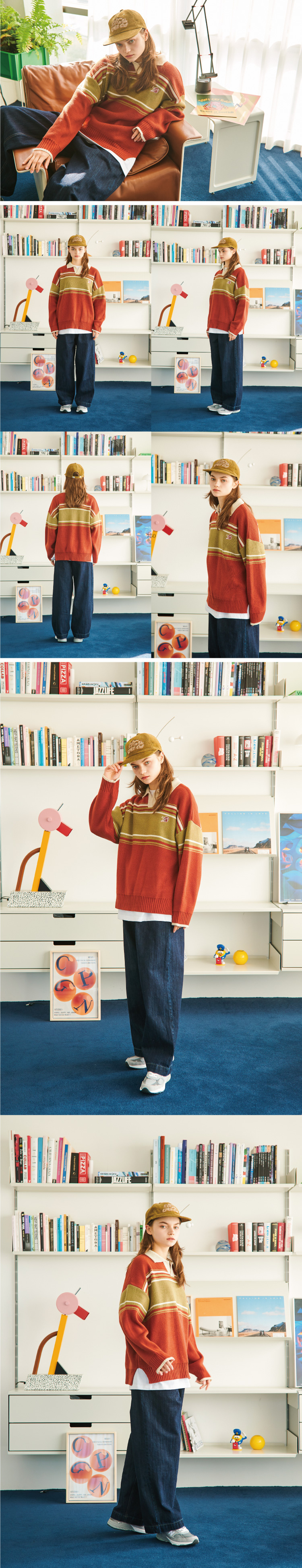 TEDDY PIQUE SWEATER NAVY - 2 COLORS RED