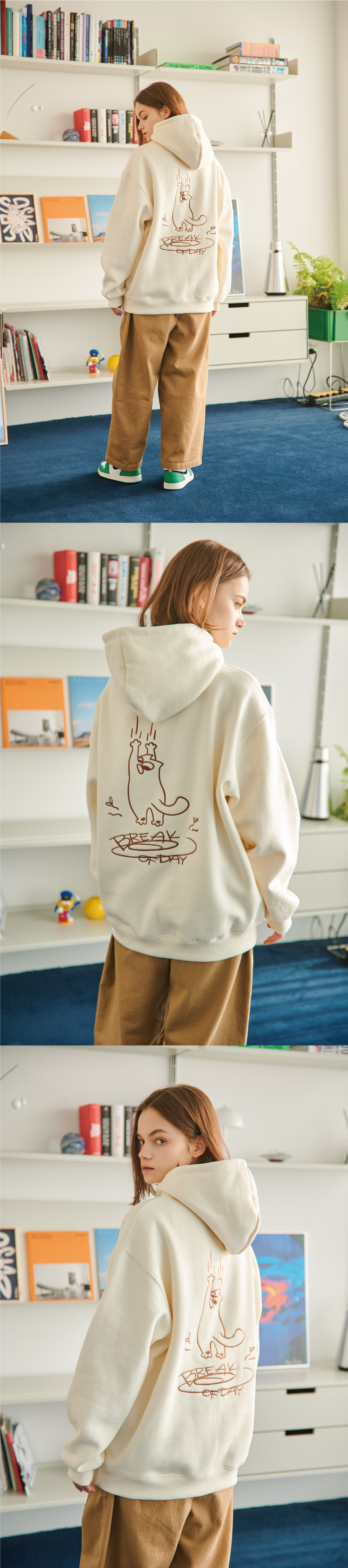 EMBROIDERY HOOD - 3 COLORS CREAM