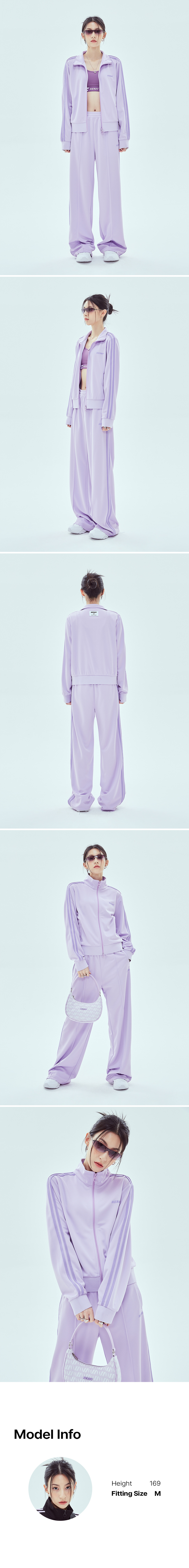 ☆NERDY☆ Women's Off Shoulder NY Track Top Purple MUSINSA | NERDY (22SS) Women's NY Track Top Light Purple