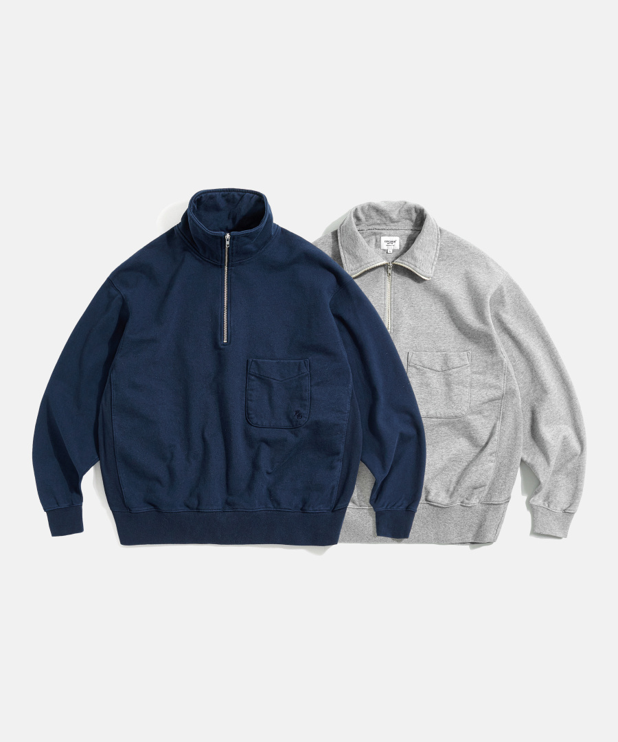 Heritage Heavy Weight Half Zip Sweat Navy 상세 이미지 2