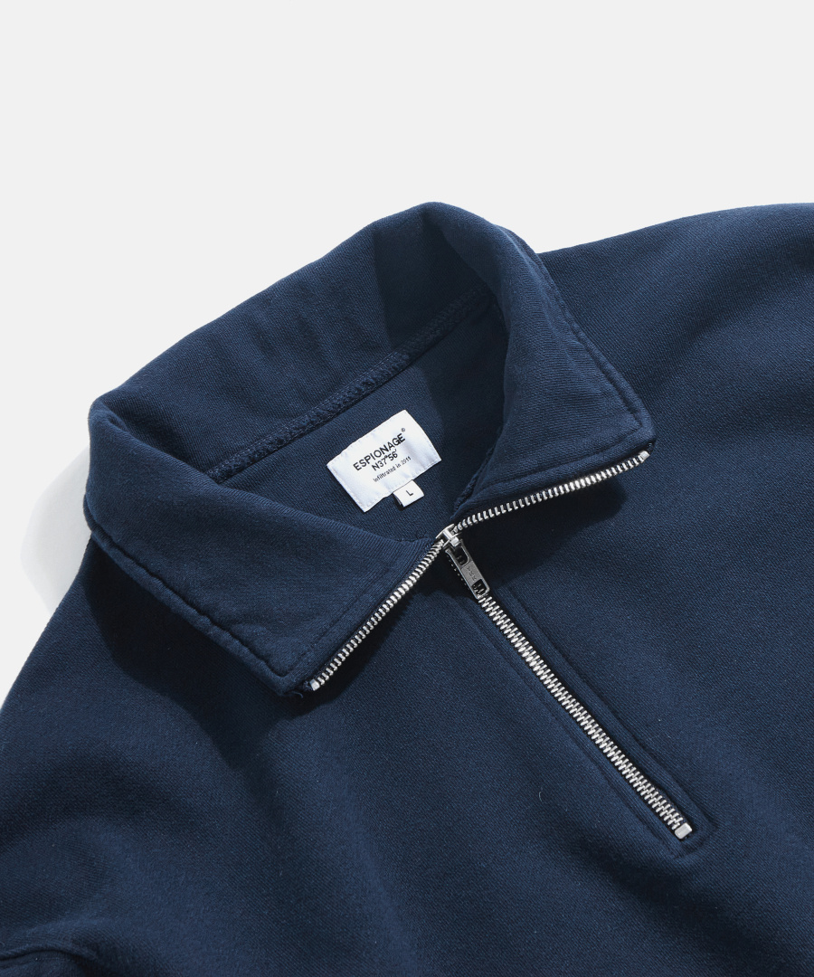 Heritage Heavy Weight Half Zip Sweat Navy 상세 이미지 18