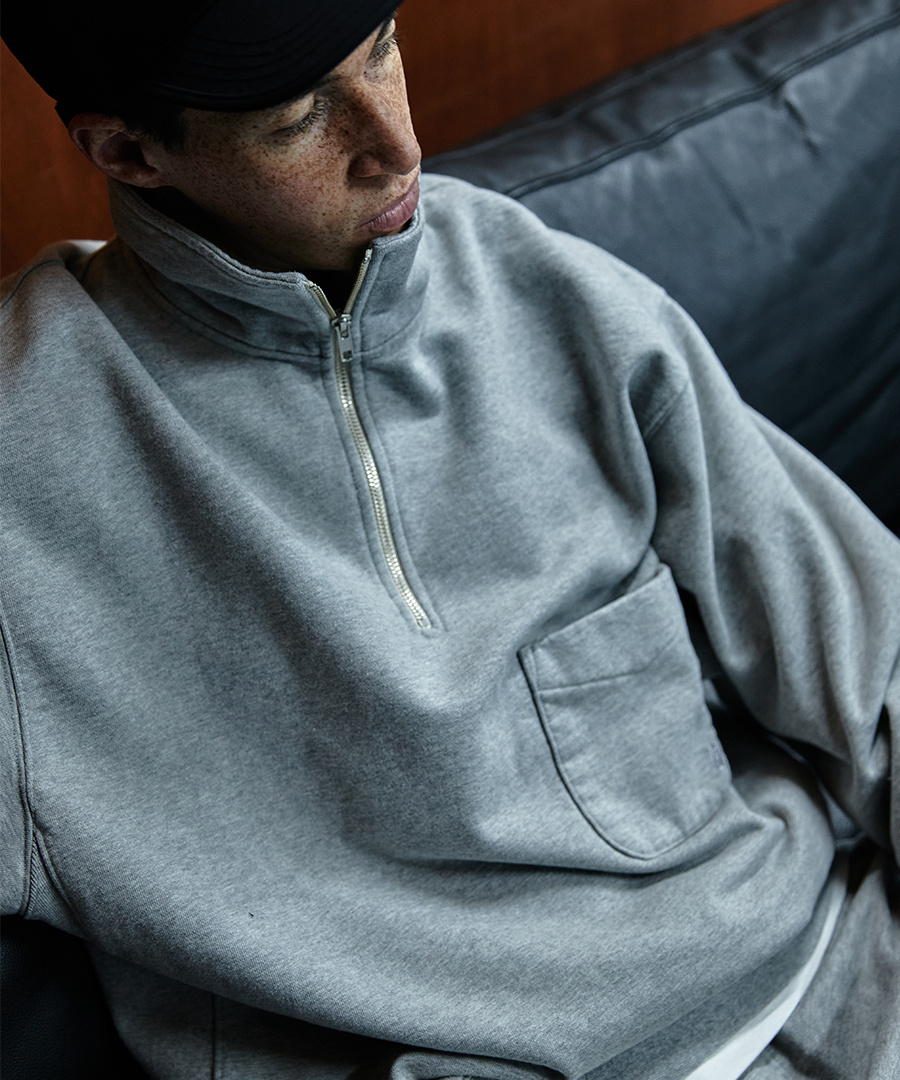 Heritage Heavy Weight Half Zip Sweat Navy 상세 이미지 9