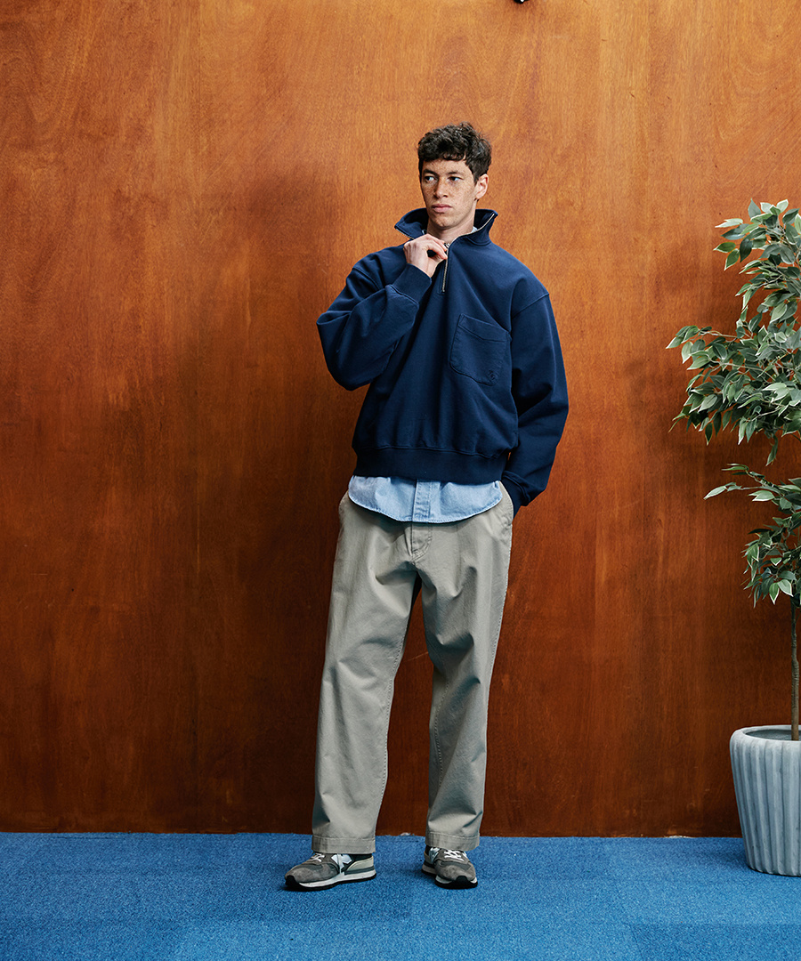 Heritage Heavy Weight Half Zip Sweat Navy 상세 이미지 14