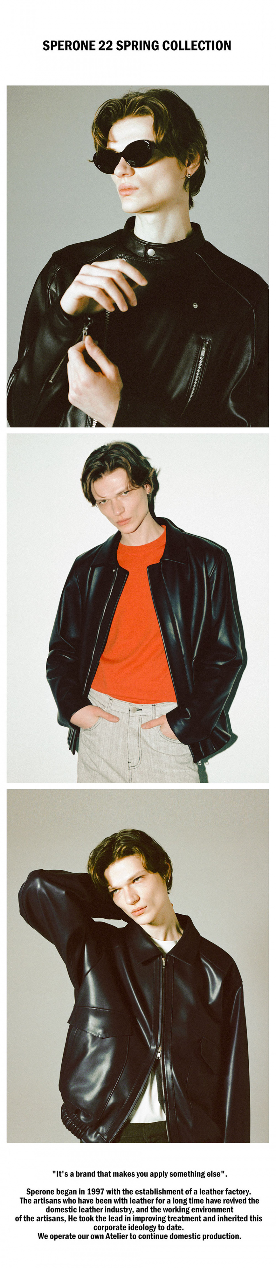 MUSINSA | SPERONE Fox leather overfit single jacket (black)