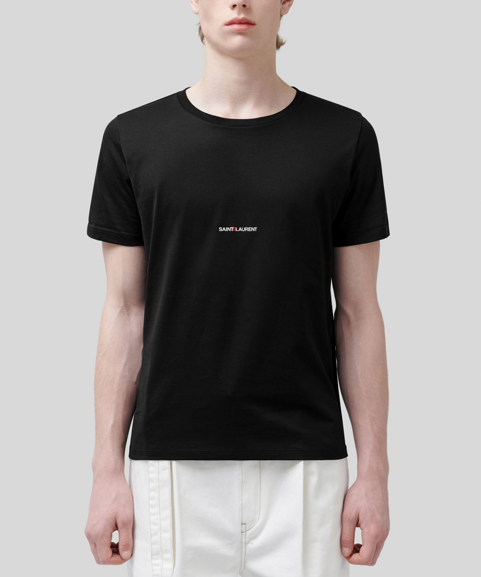 ★Saint Laurent★ Liv Gosh Short Sleeve T-Shirt Black 464572 Saint Laurent Black Rive Gauche Logo T-Shirt – Zoo Fashions