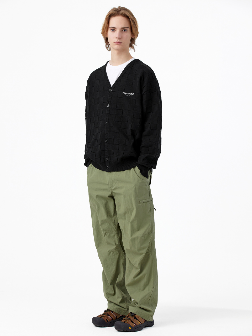 MUSINSA | thisisneverthat® Reverse Block Cardigan Black