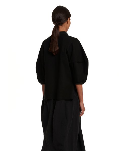 Ballooned Sleeves PK Shirt_Black