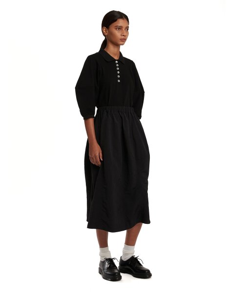 Ballooned Sleeves PK Shirt_Black