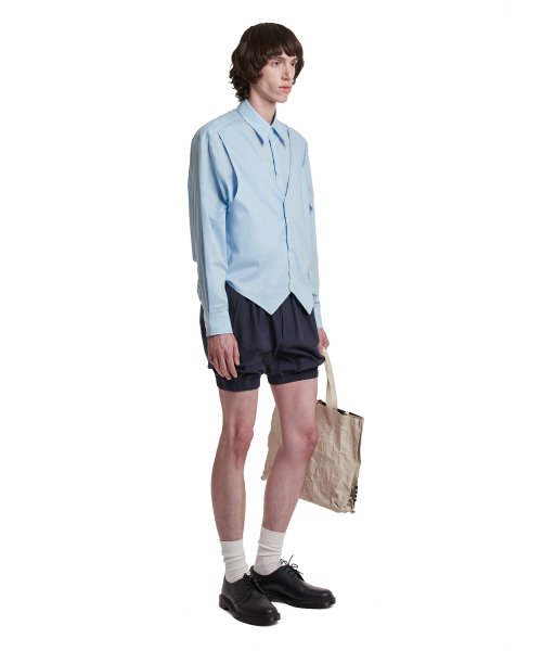 Vest Layered Shirt_Sky Blue