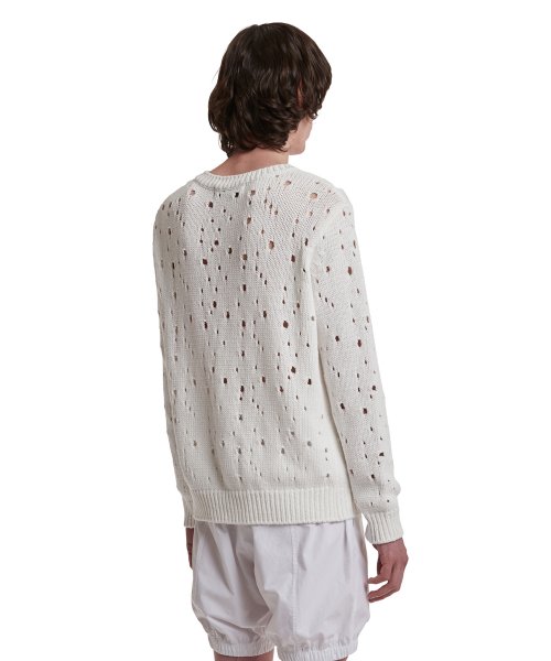 Destroyed Cardigan_White