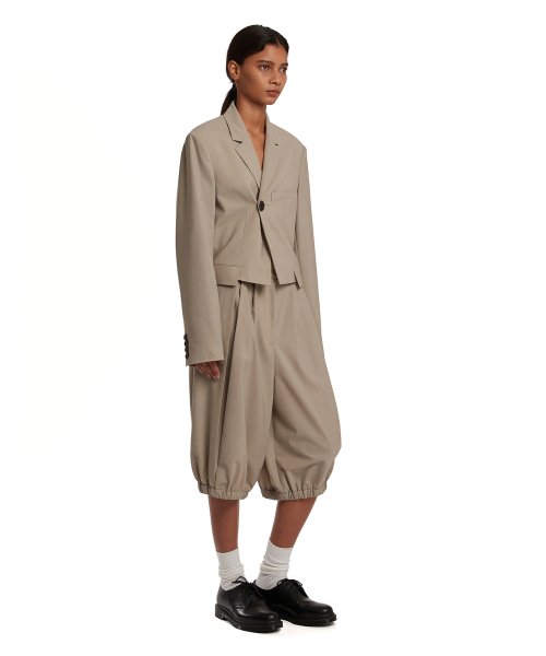 Double-Breasted Short Blazer_Beige