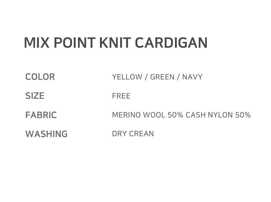 MUSINSA | VOIEBIT V139 Mix Point Knit Cardigan (Yellow)
