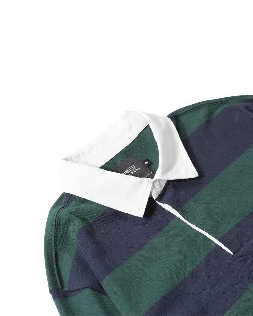 ASI STRIPE RUGBY SHIRT NAVY GREEN