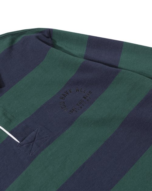ASI STRIPE RUGBY SHIRT NAVY GREEN