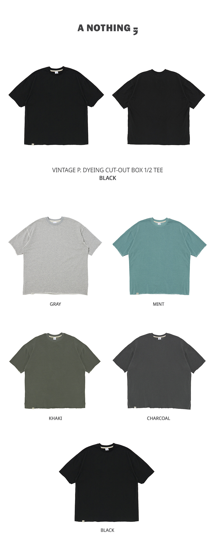 ★【A NOTHING】★VINTAGE P. DYEING CUT-OUT BOX 1/2 TE.E★ MUSINSA | A NOTHING VINTAGE P. DYEING CUT-OUT BOX 1/2 TEE