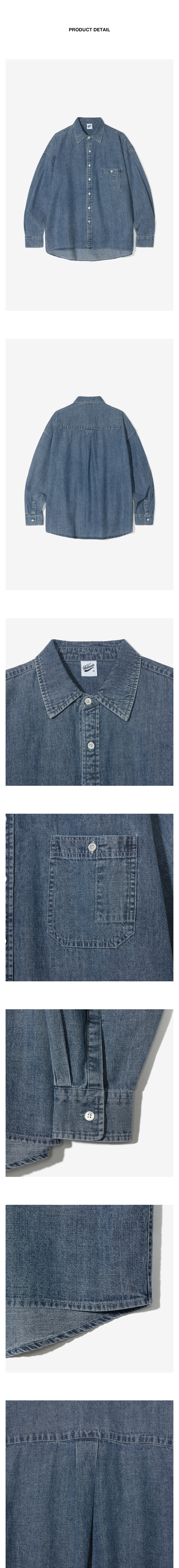 MUSINSA | PARTIMENTO OVERSIZED STONE WASHED DENIM SHIRT BLUE