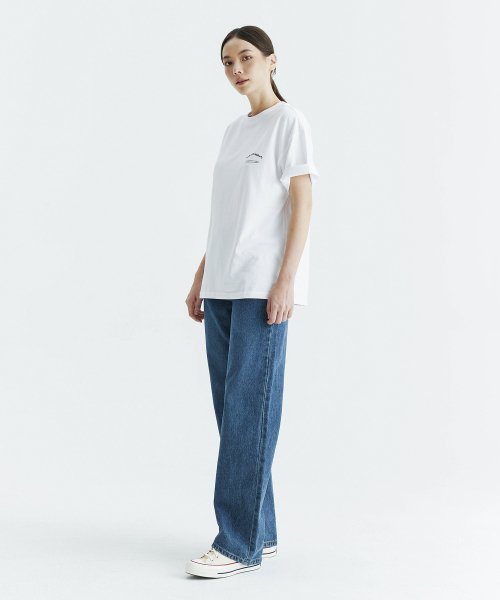 unisex semi wide denim pants dip blue