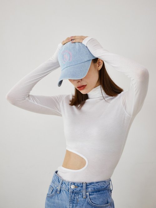 Round Logo Ball Cap (light blue denim)